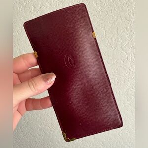 Cartier Vintage Burgundy Leather Glasses Sunglasses Case